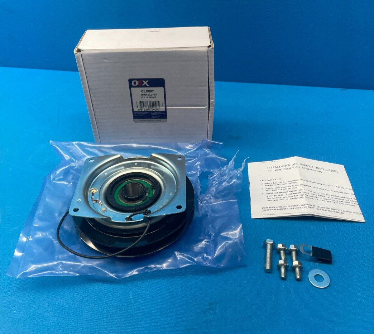OEX York Section To Suit York Compressor Clutch Assembly CLX007 12volt 1B 152mm