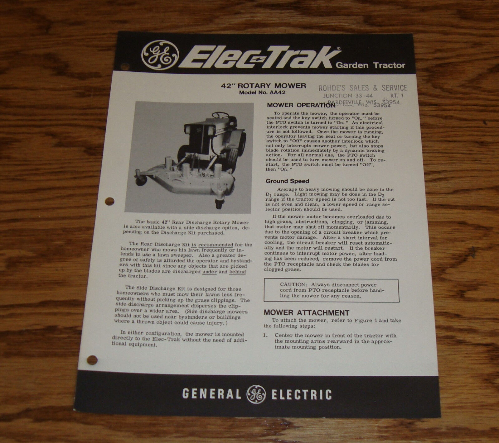 Original 1970 GE General Electric Elec-Trak 42\