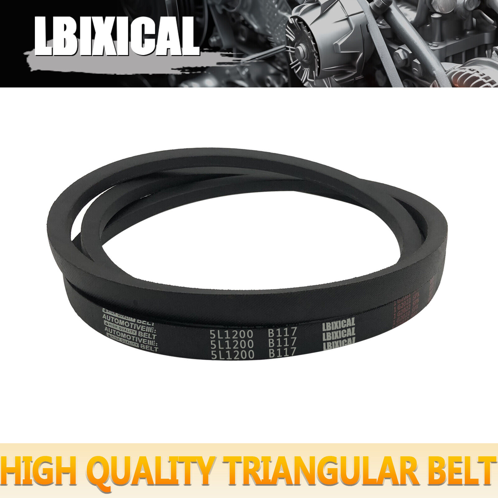 LBIXICAL Industrial & Lawn Mower Belt  B117 or 5L1200 5/8 x 120in Vbelt New