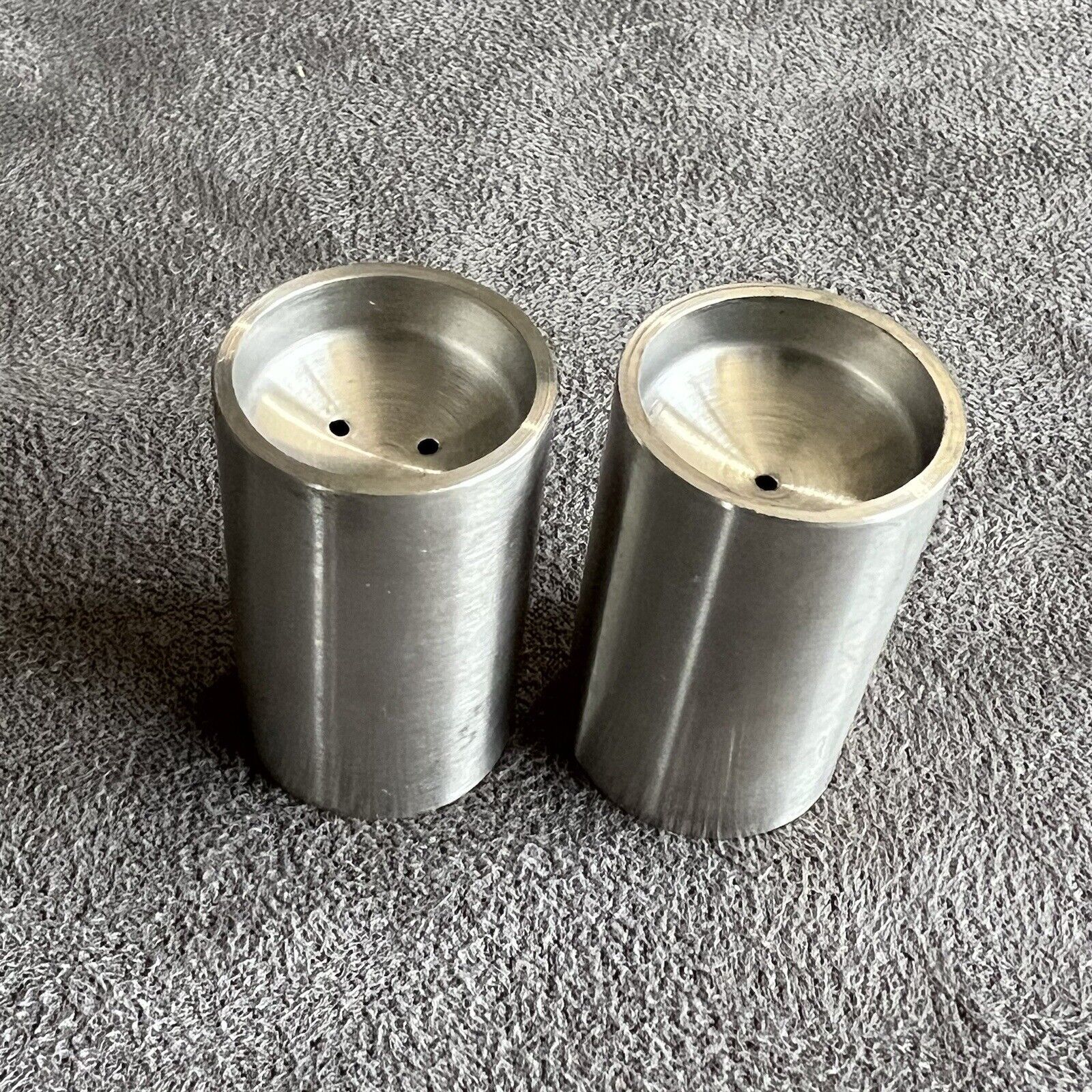 Vintage Stainless Steel Salt & Pepper Shakers Rare