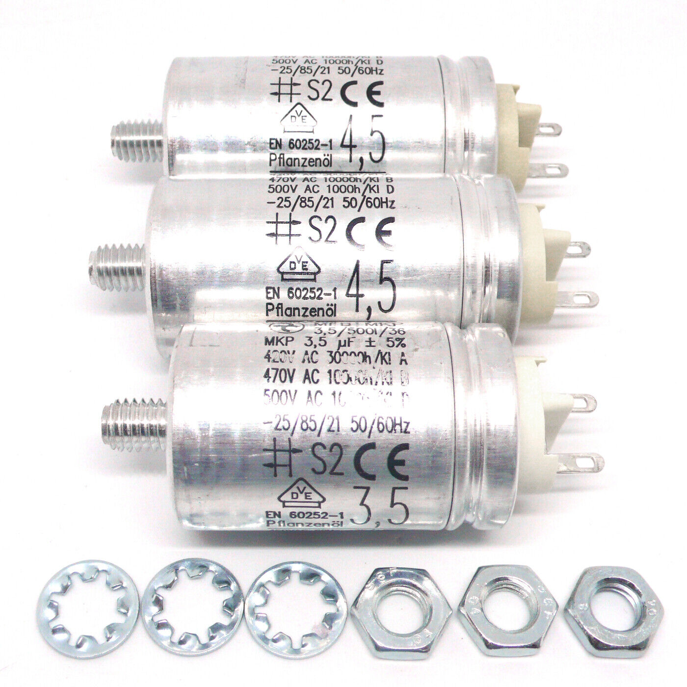 Hydra Motor Capacitors Set Revox B77 PR99 A77 (1x 3.5μF + 2x 4.5μF) Capacitors