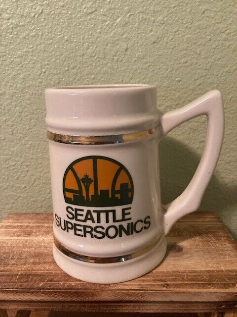 Vintage Seattle Supersonics NBA Stein Mug by LEWIS BROS Sports Collectible VG
