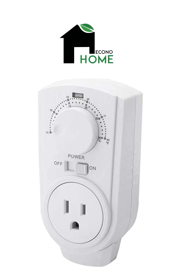 EconoHome Adjustable Thermostat - Universal Plugin Heating & Cooling Thermostat