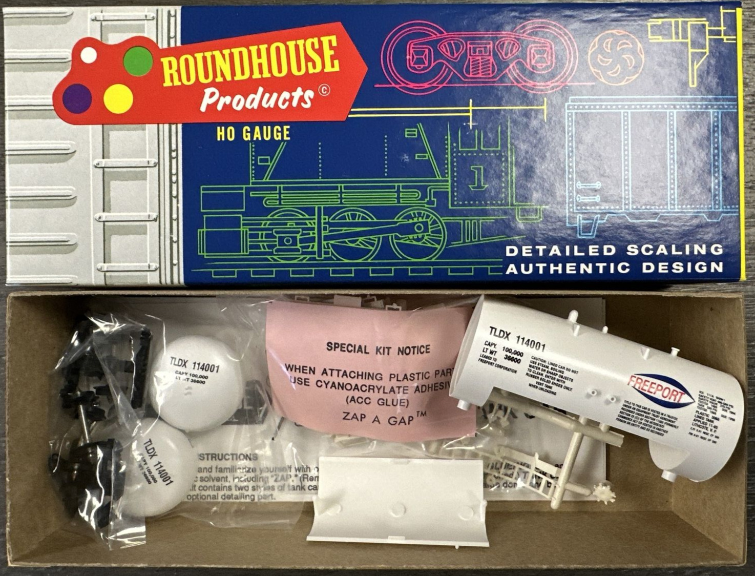 Roundhouse HO Scale Kit #3305 30\' Modern Beer Can Tank Car Freeport/TLDX NOS