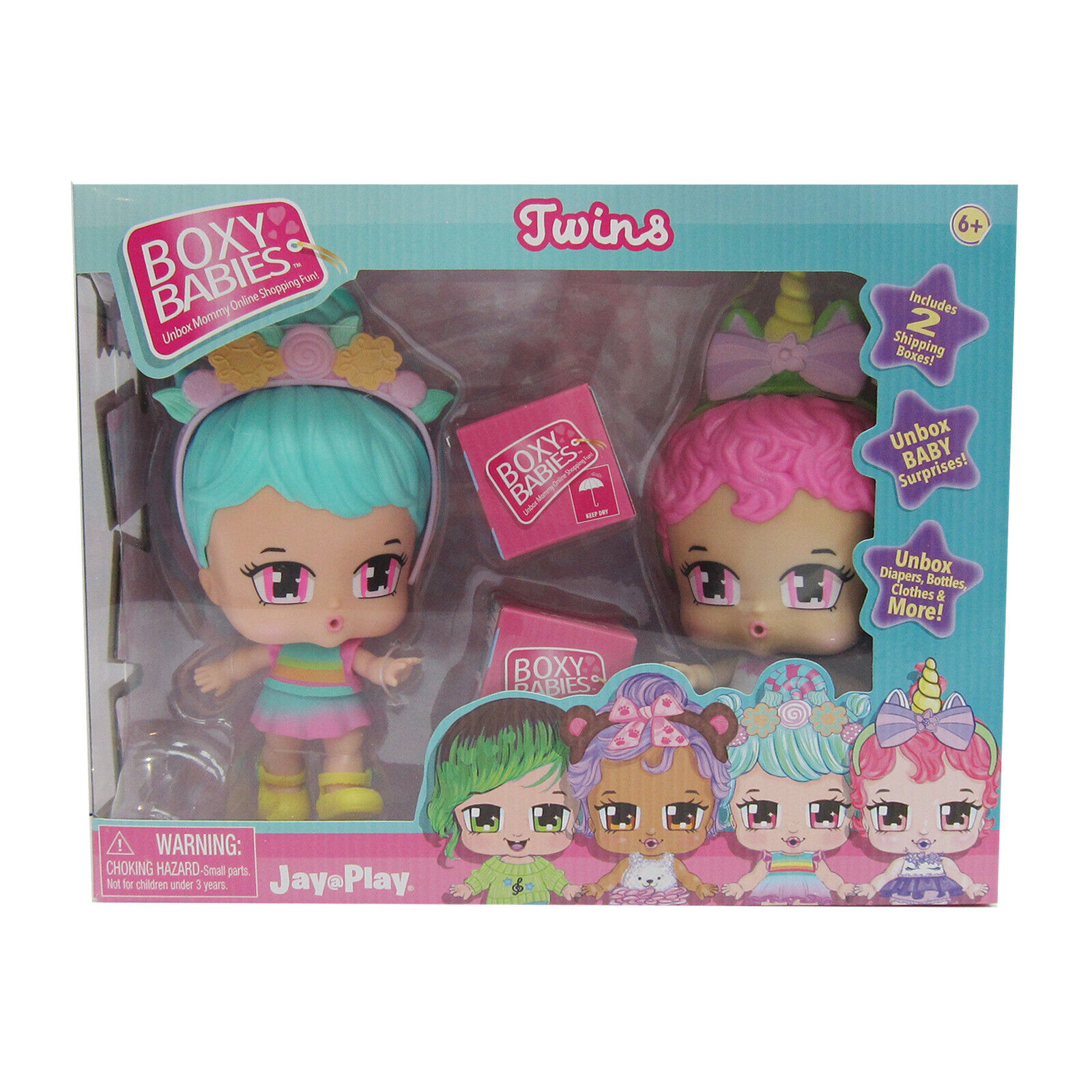 Boxy Babies Twins Set Collectible Fashion Toys - Baby Girls Paisley & Tini Dolls