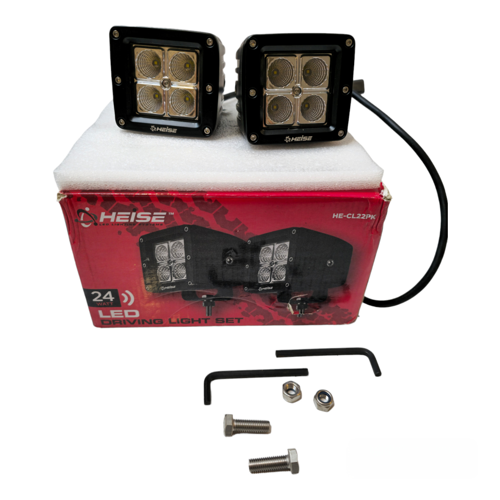 Heise HE-CL22PK 4-LED BLACK Cube Driving Light 2-Pack Set car lighting