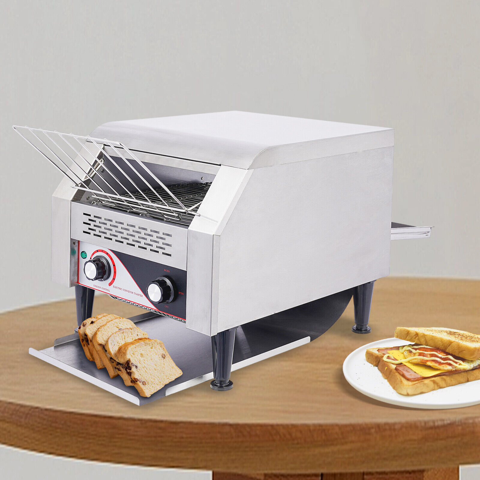 300 Slices/h 1900W Commercial Conveyor Toaster Heavy Duty Baking Machine Toaster