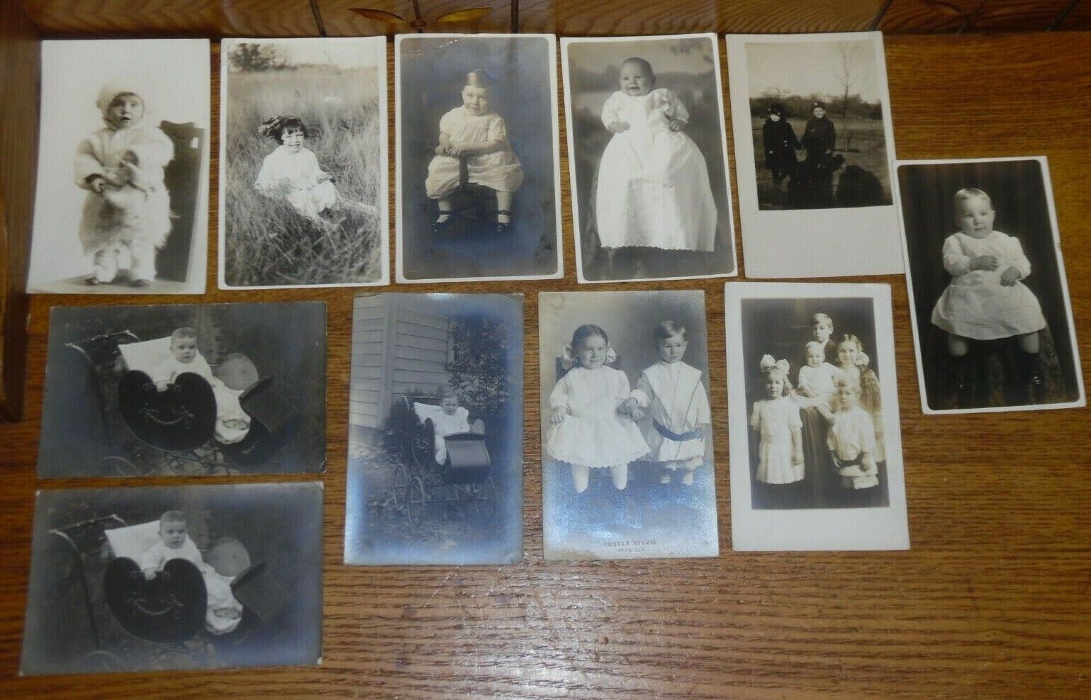 11 Vintage RPPC Real Photo Postcards Of Children & Infants