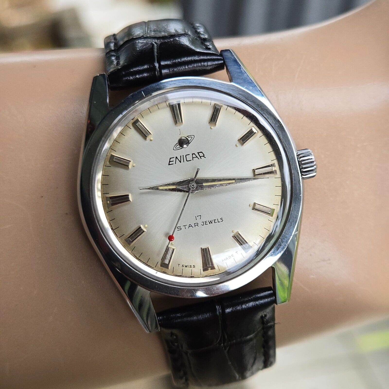 Vintage ENICAR Ocean Pearl men\'s manual winding watch AR 160 17Jewels 1970s