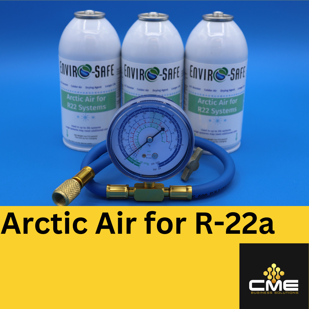 Envirosafe Arctic Air for R22, AC Refrigerant Support,  (3) cans and gauge