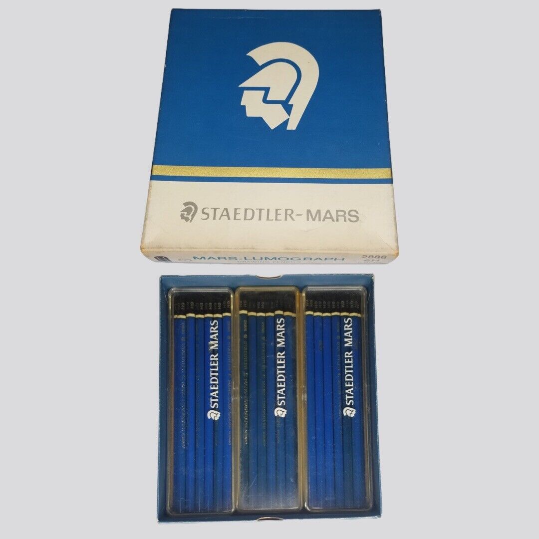 Vintage Staedtler Mars Lumograph Pencils 6H & 5H, New, Display Box, Drawing Art