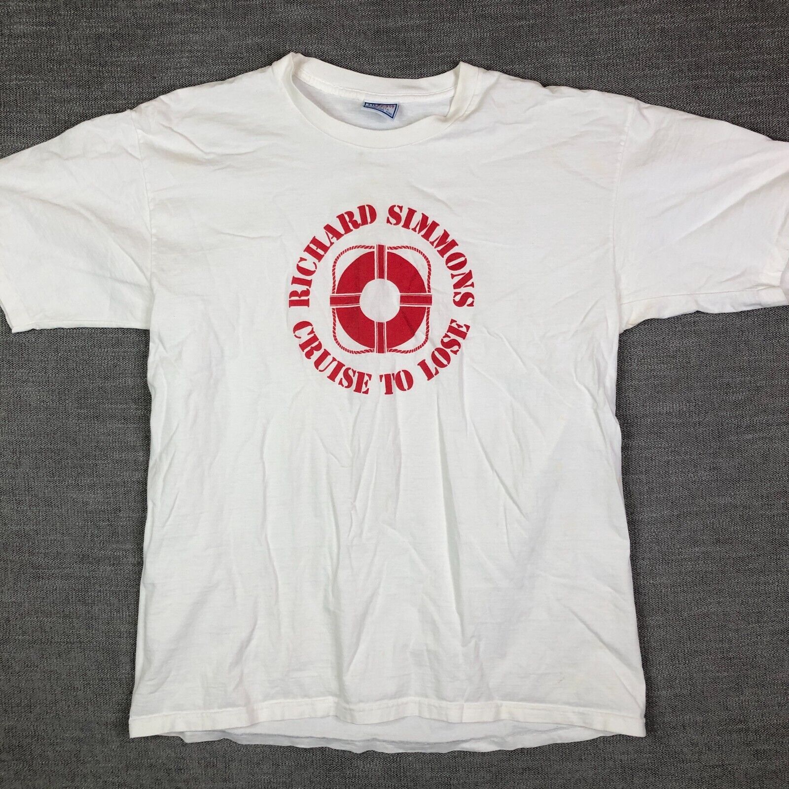 Vintage Richard Simmons T Shirt Mens XL White Cruise to Lose USA Made Preshrunk