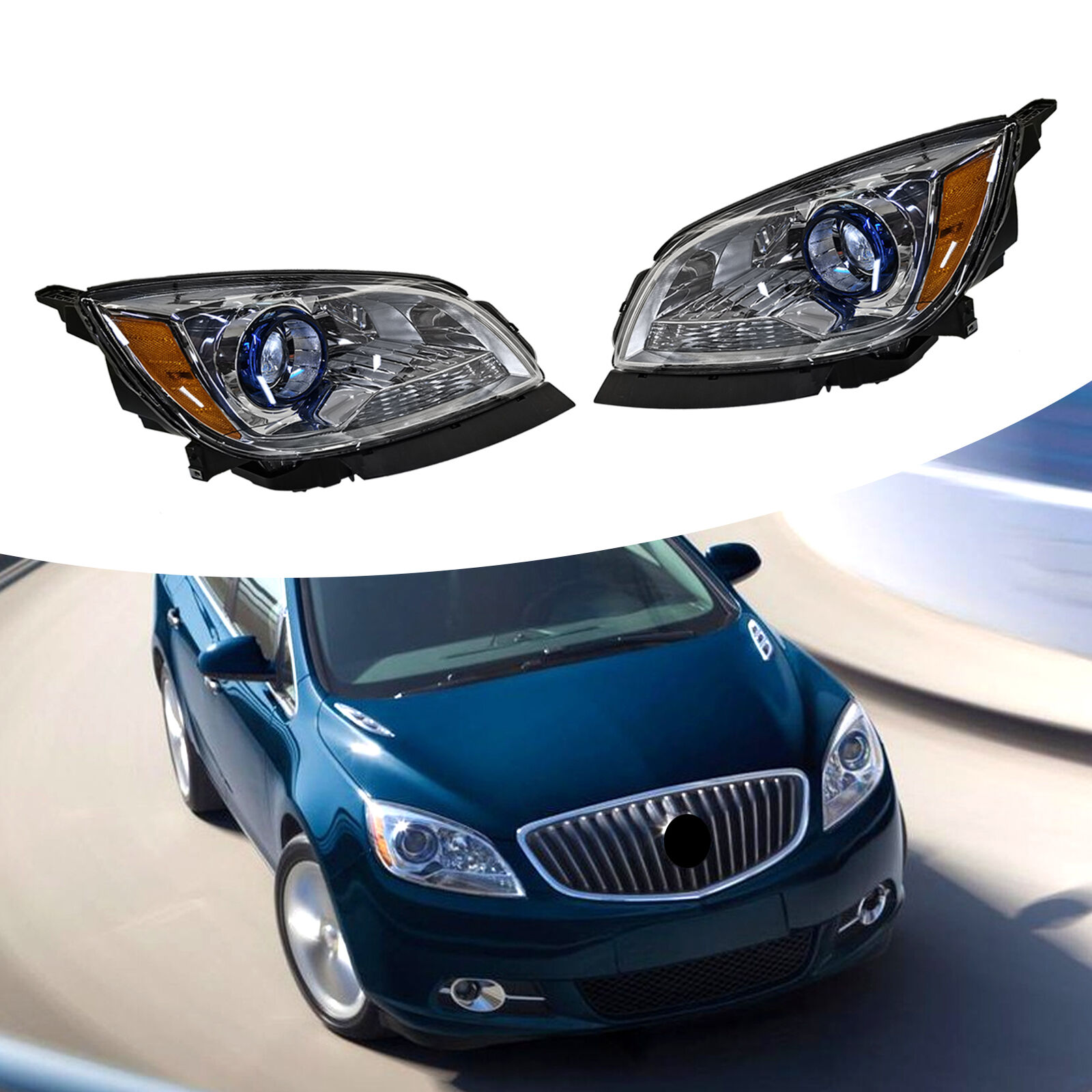 Halogen Headlight Headlamp Assembly For 2012-2017 Buick Verano Pair L&R Side