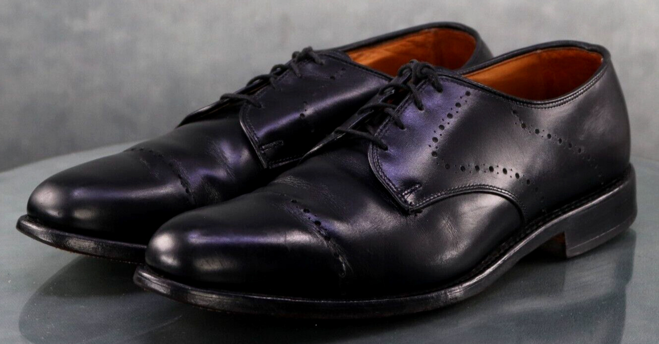 Allen Edmonds Troy Men\'s Cap Toe Dress Shoes Size 10 B Leather Black