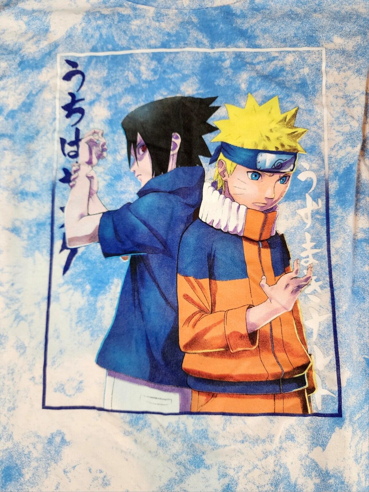 Naruto Shippuden Shonen Jump Blue Tie Dye RARE Long Sleeve Pullover Men\'s XL