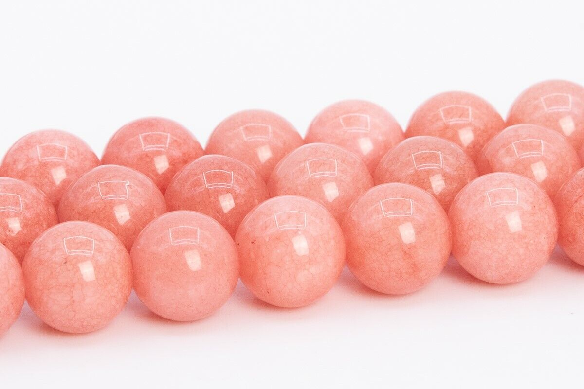 Quartz Beads Coral Pink Color Grade AAA Round Loose Bead 6/7-8/9-10/11-12MM