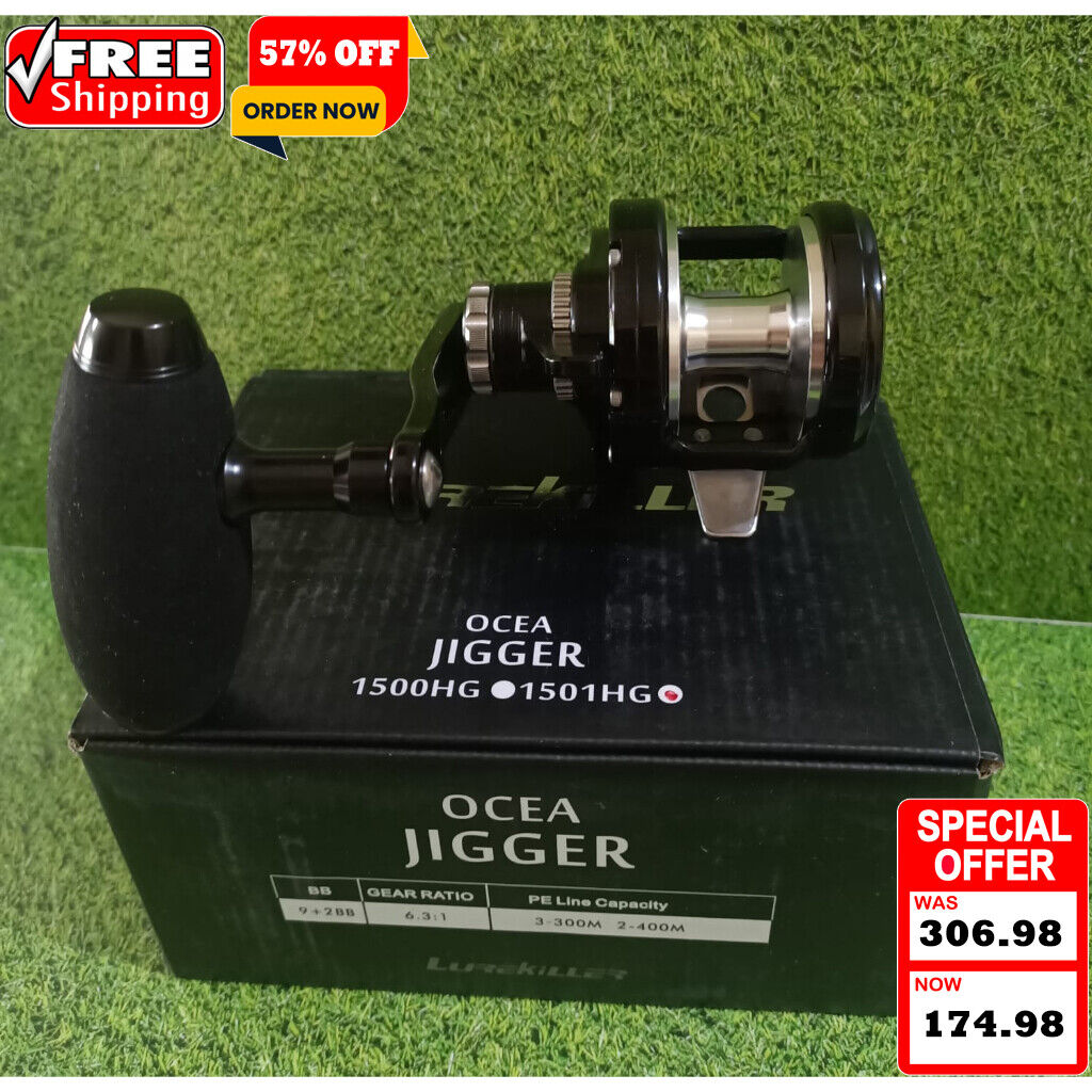 Japan Made Metal Lurekiller Ocea Jigger 1500HG/1501HG Slow Jigging 24kg Max Drag