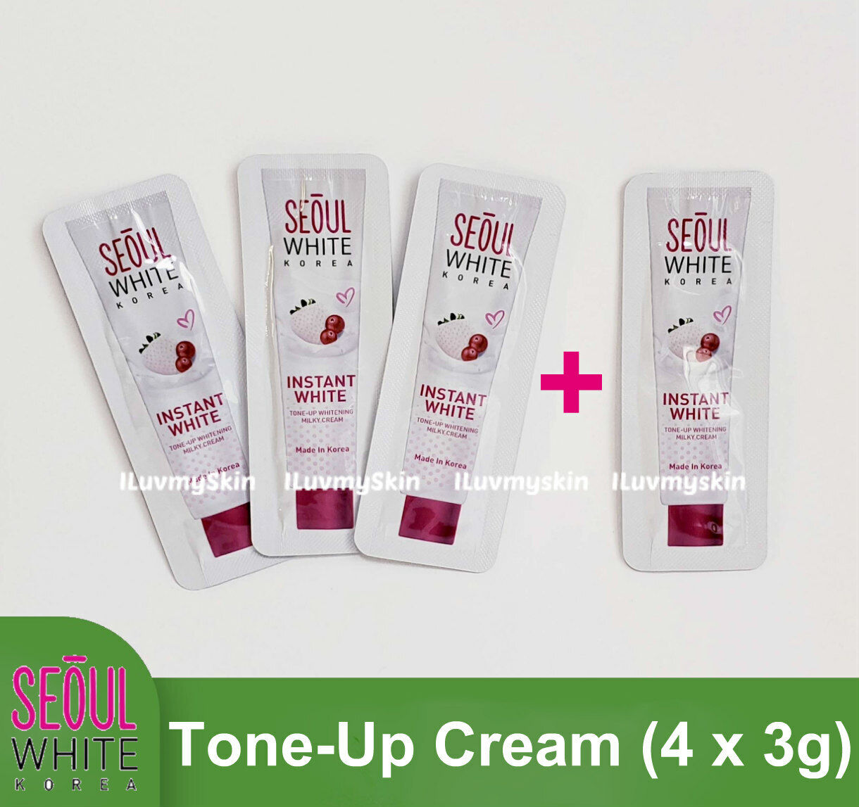 Seoul White Korea Instant WHITENING Tone-Up Milky Cream For Face 4 x 3g (Refill)
