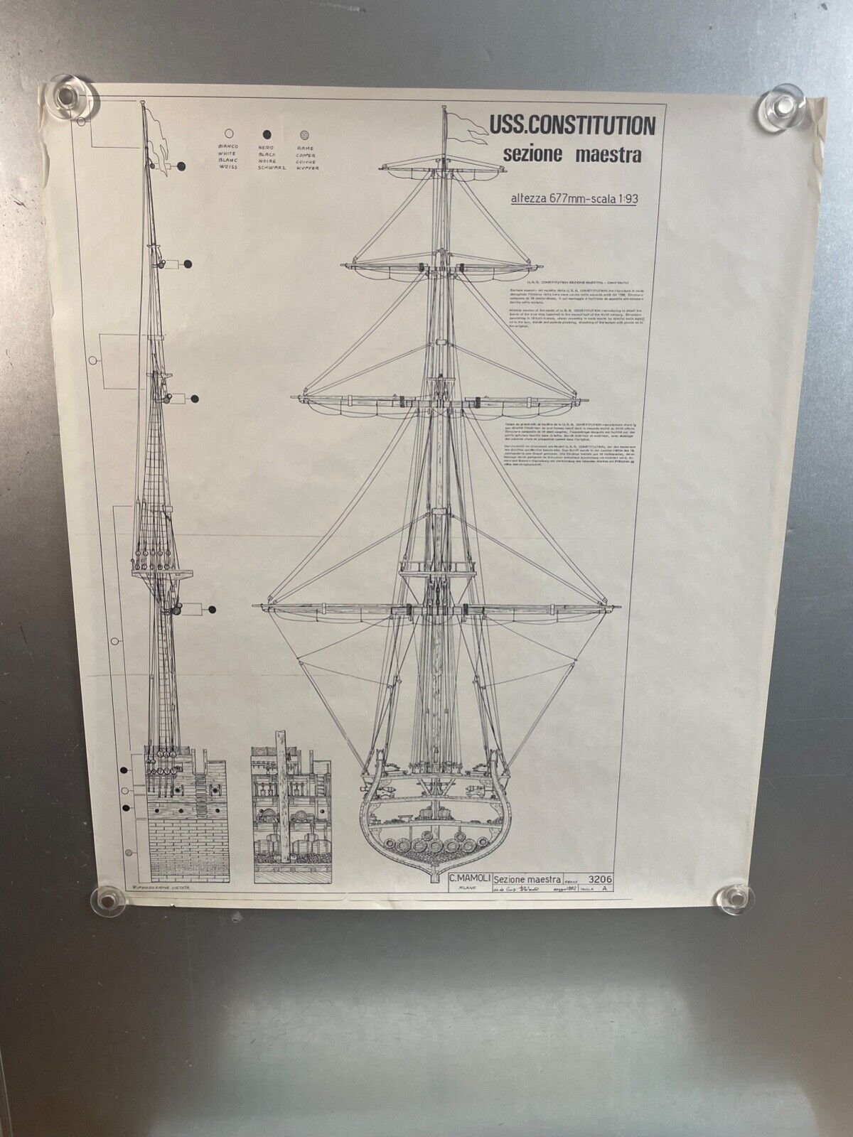 U.S.S. Constitution Sezione Maestra C Macoli 6 Poster Page Model Ship