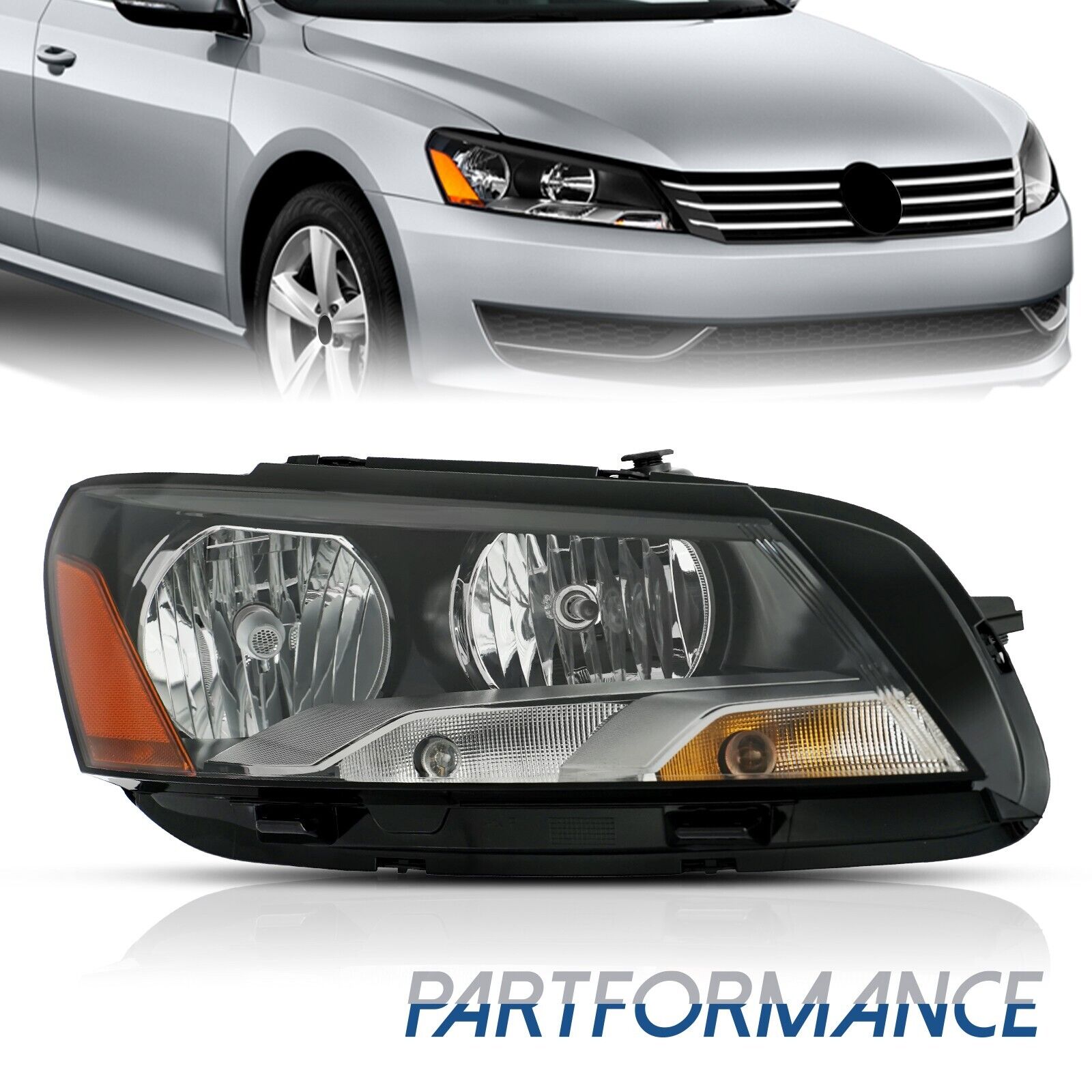 For 2012 2013 2014 2015 Volkswagen Passat Halogen Headlight w/ Bulb Passenger RH