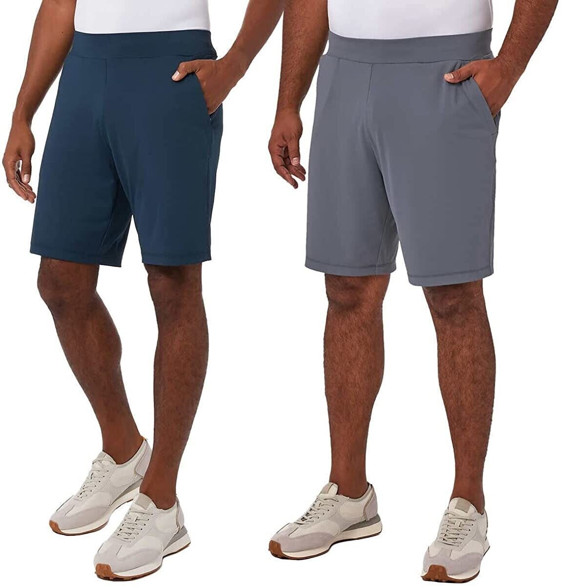 32° Degrees Cool Performance Active Short 2Pk Med Gray/Blue Stretch Breathable