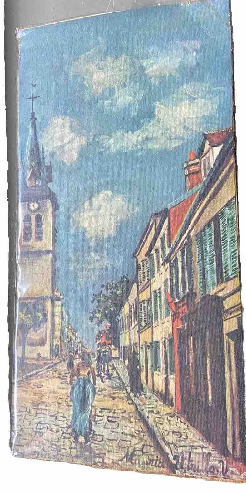 Vintage Maurice Utrillo V French Parisian Street Painting Copy.