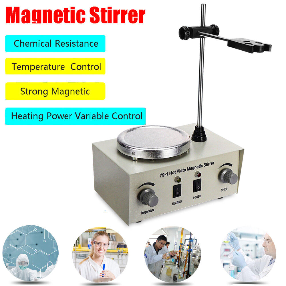 79-1 Hot Plate Magnetic Stirrer Mixer Stirring Lab 1L Dual Control 0-2400r/min