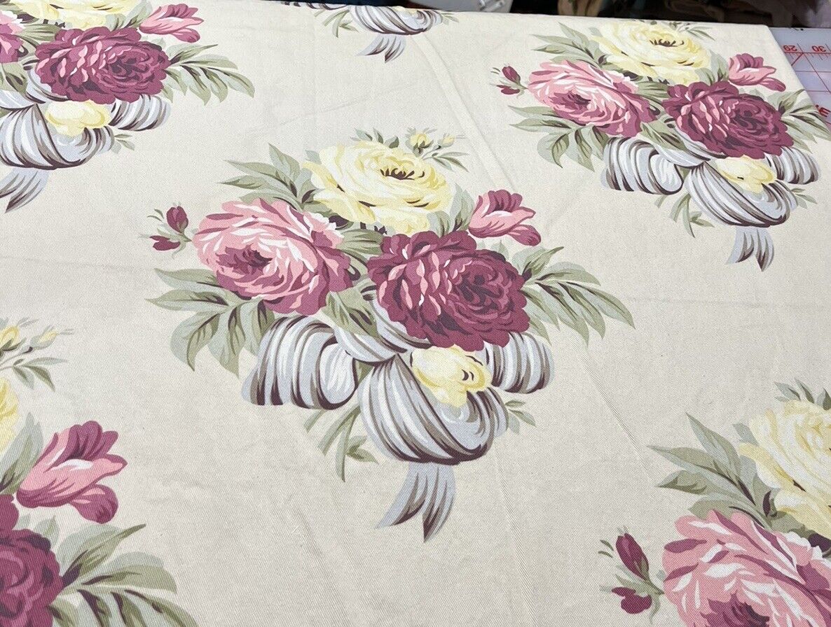 VINTAGE FABRIC -BED OF ROSES -Ribbon-American Folk &Fabric Collection BTY