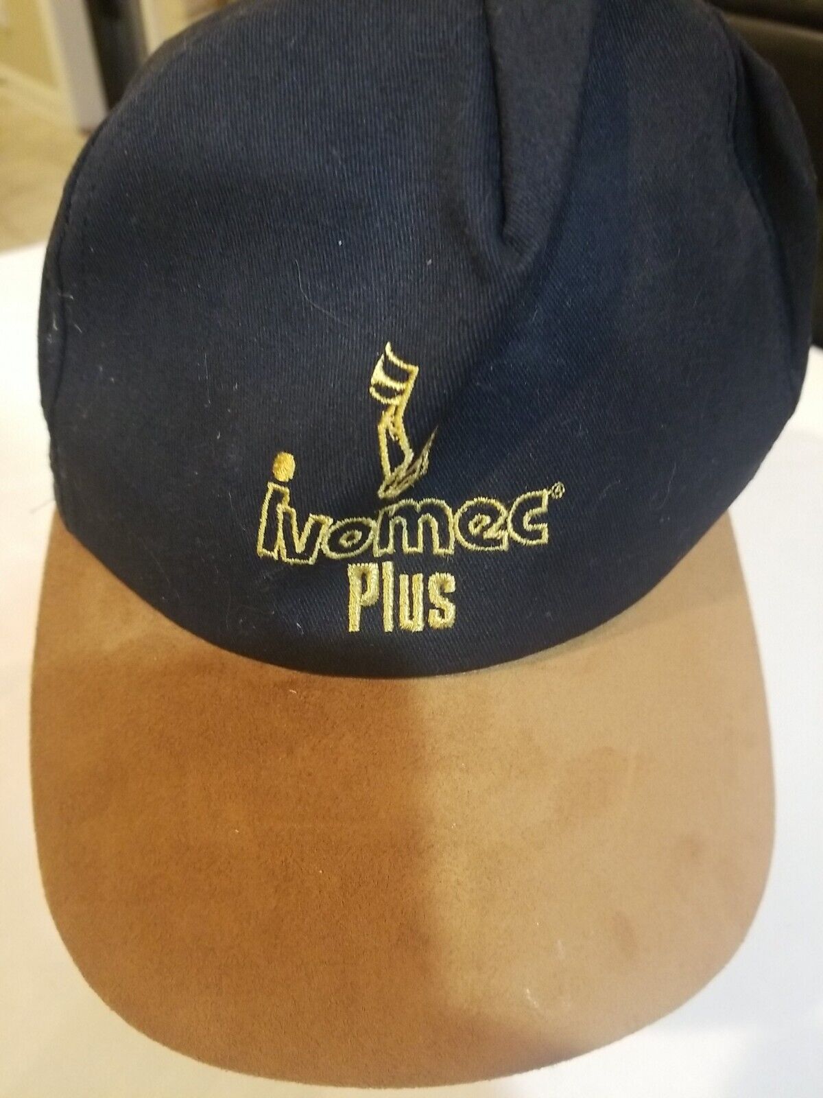 Vintage Ivomec Plus Snapback Suede Feel Bill Embroidered Logo Agriculture USA