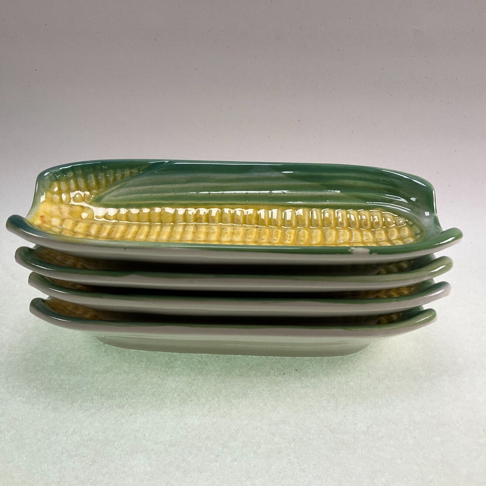 Vintage Ceramic Corn On The Cob Dishes - Japan