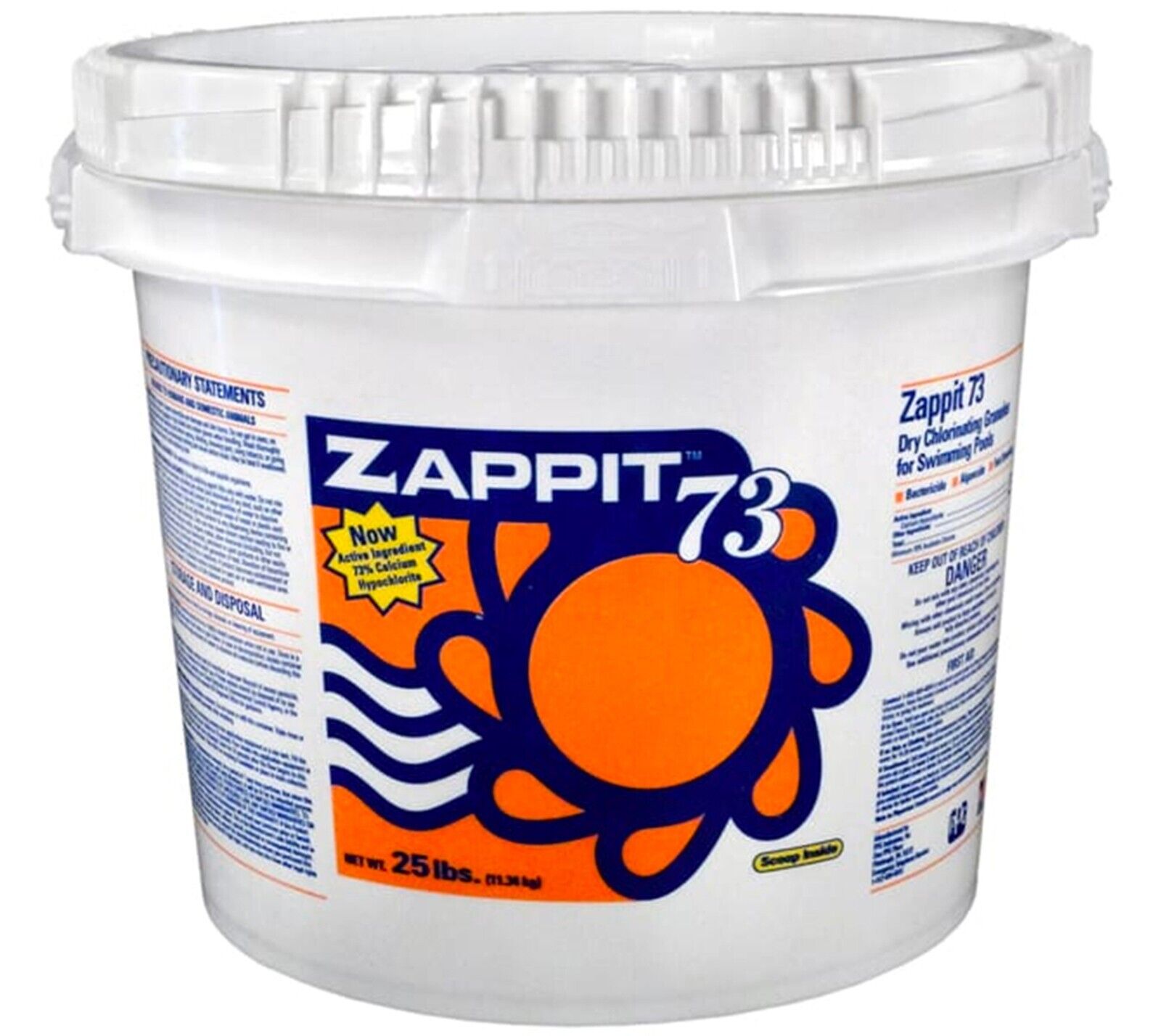 Zappit 73% Calcium Hypochlorite Swimming Pool Shock 25 lbs. Bucket