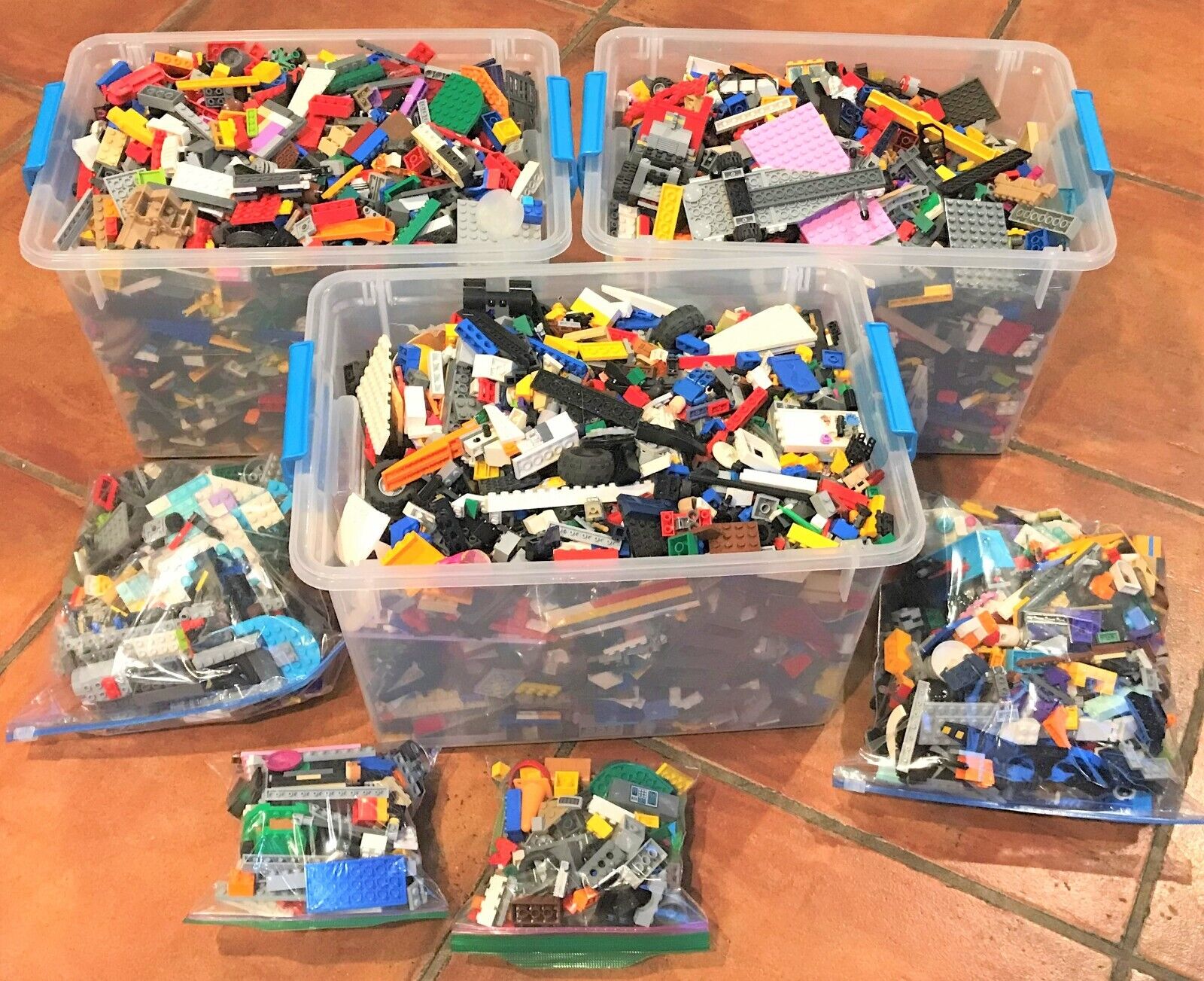 100 - 500 LEGO LOT PIECES BUILDING BRICKS PARTS PLATES MIXED SIZES & COLORS