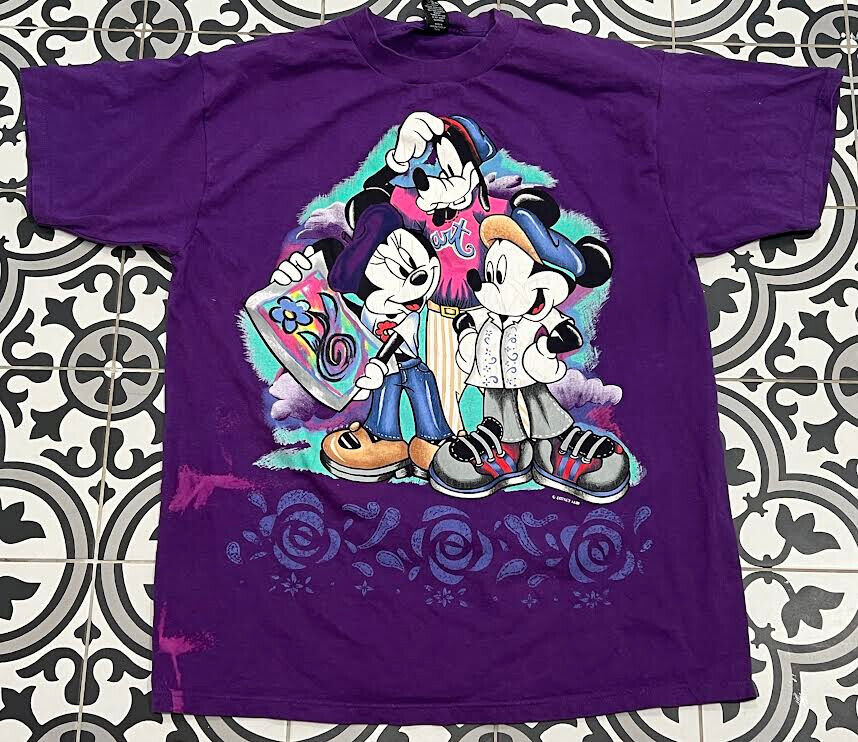 Vintage Mickey Mouse, Minnie Mouse  and Goofy Disney Cartoon Tshirt Mens Large
