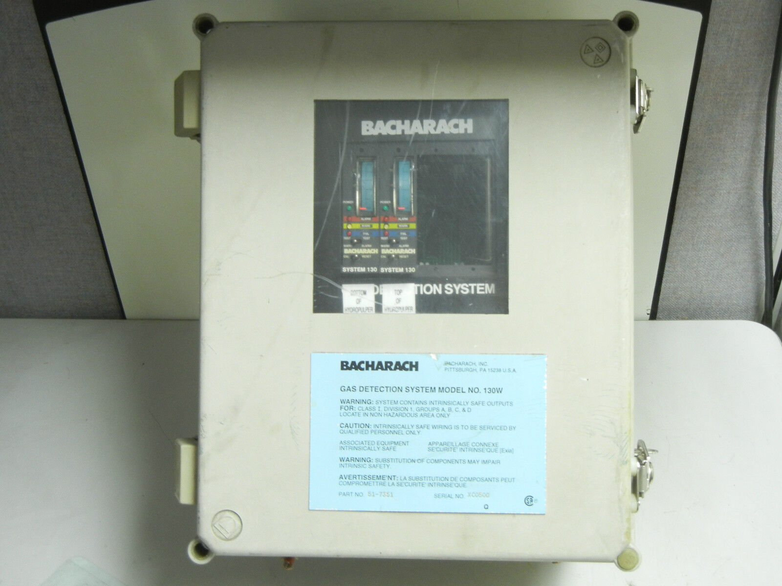 BACHARACH 51-7351 USED GAS DETECTION SYSTEM MODEL NO. 130W 517351