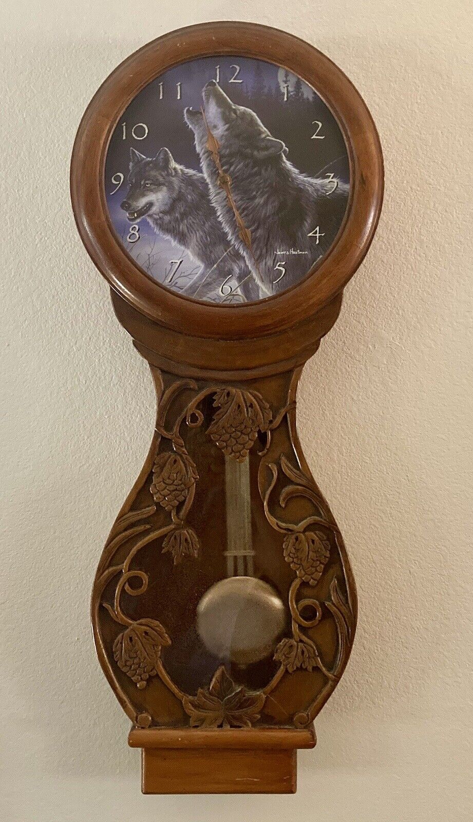 Vintage Kirch Industries Carved Wood Wall Clock