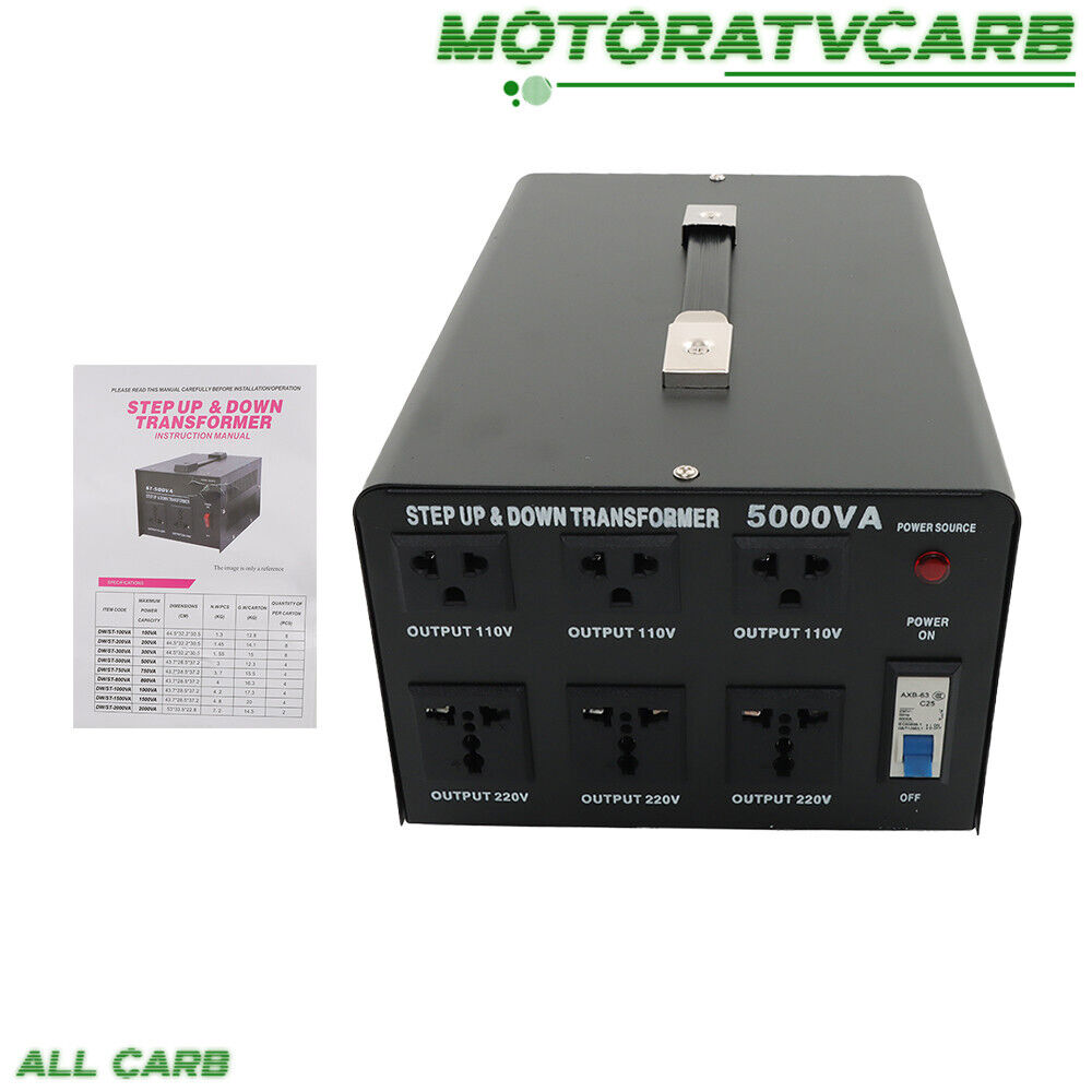 ALL-CARB Voltage Converter Transformer Step Up/Down 110V-120V To/From 220V-240V