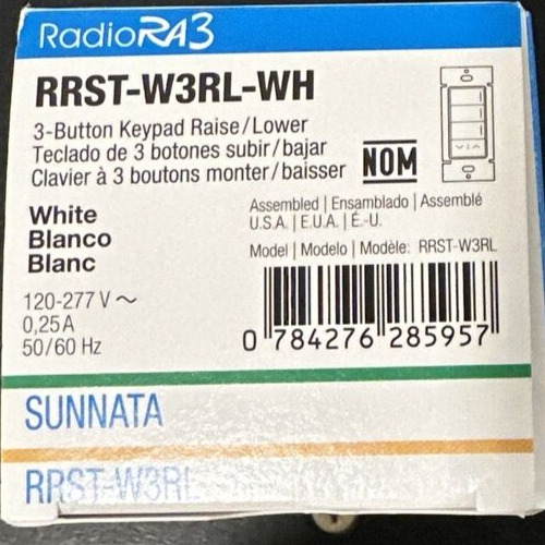 New Lutron RRST-W3RL-WH