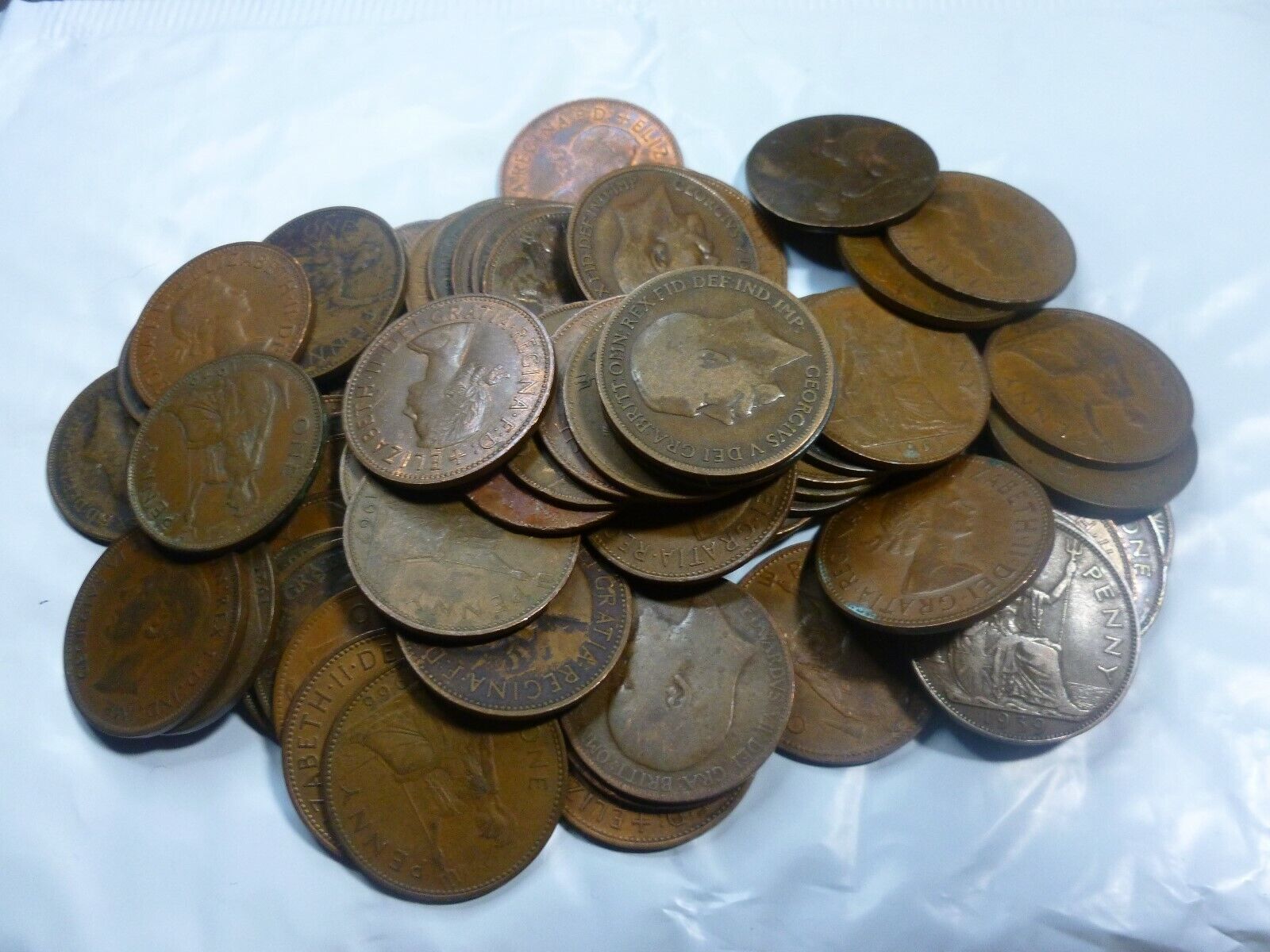10 Assorted British Large Cents Penny Collection     #10BLCC-My9