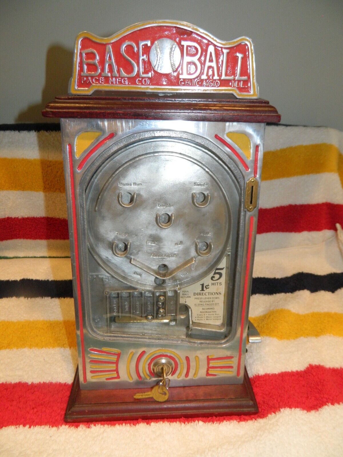 1 CENT COIN OPERATED PACE BASE BALL GAME.