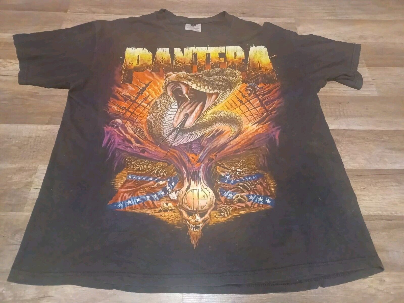 Rare Vintage 90\'s 1998 Pantera European Tour Band Double-Sided T-Shirt Unisex XL