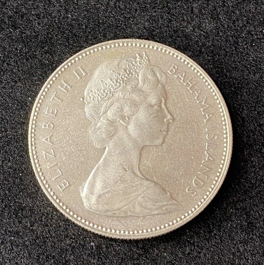 1970 Bahamas One Dollar 0.8000 Silver ASW 0.4666 Oz 