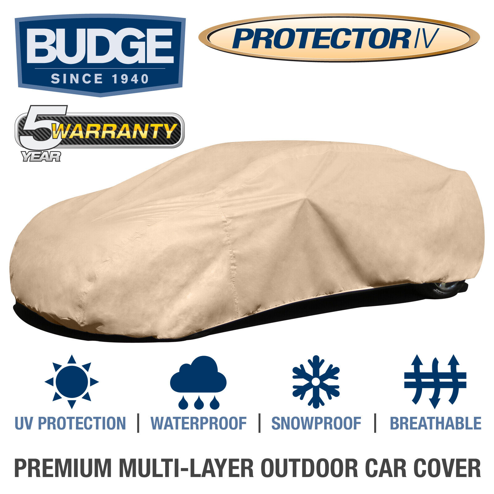 Budge Protector IV Car Cover Fits Buick Skylark 1967 | Waterproof | Breathable