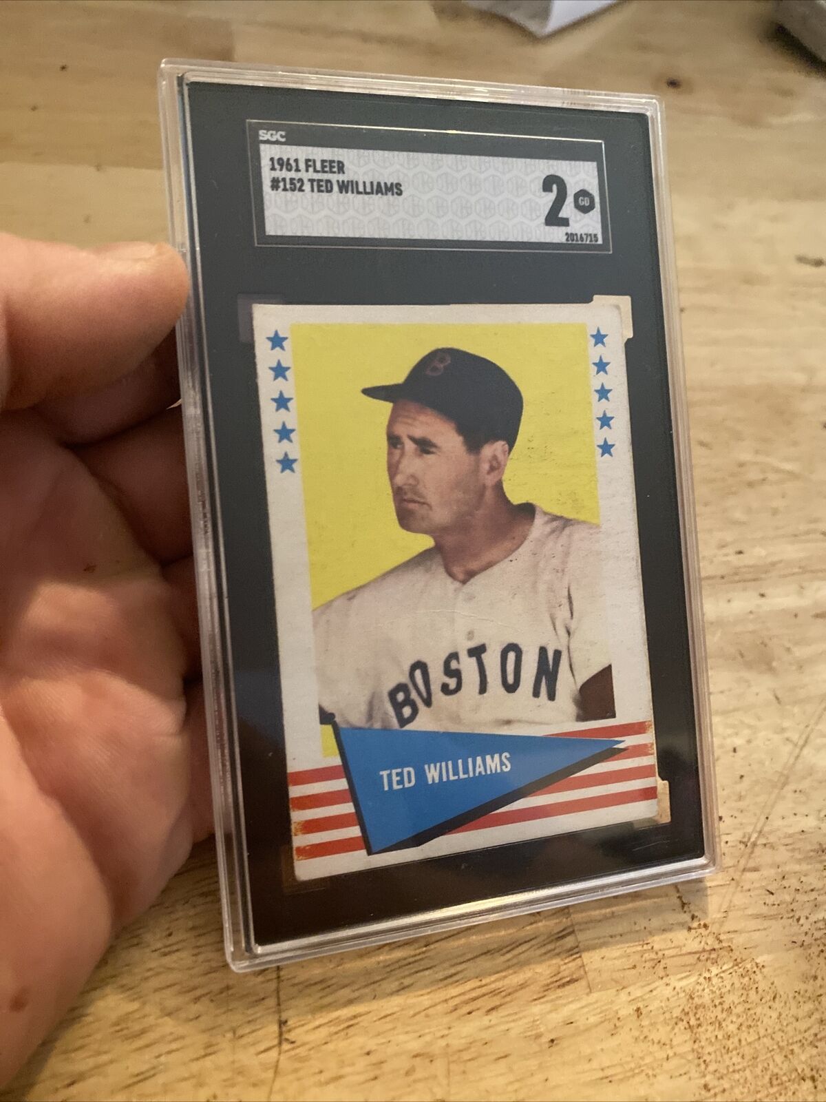 Ted Williams Antique Vintage SGC 2 Fleer Collector Card Boston Red Sox 1961 GIFT