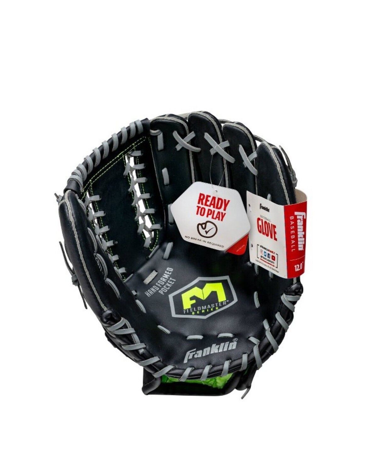 Franklin Sports Midnight Series 12 Inch Baseball Glove For Right Hand Thrower