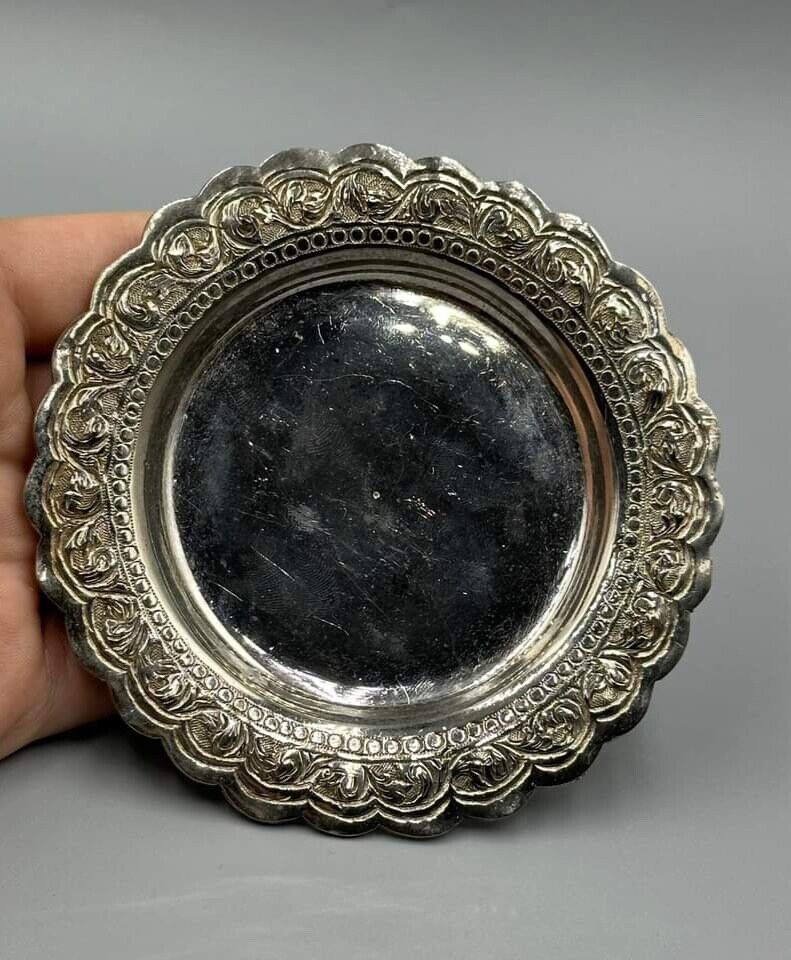 Wonderful Vintage Victorian solid silver Dish Plate Ca. 1850