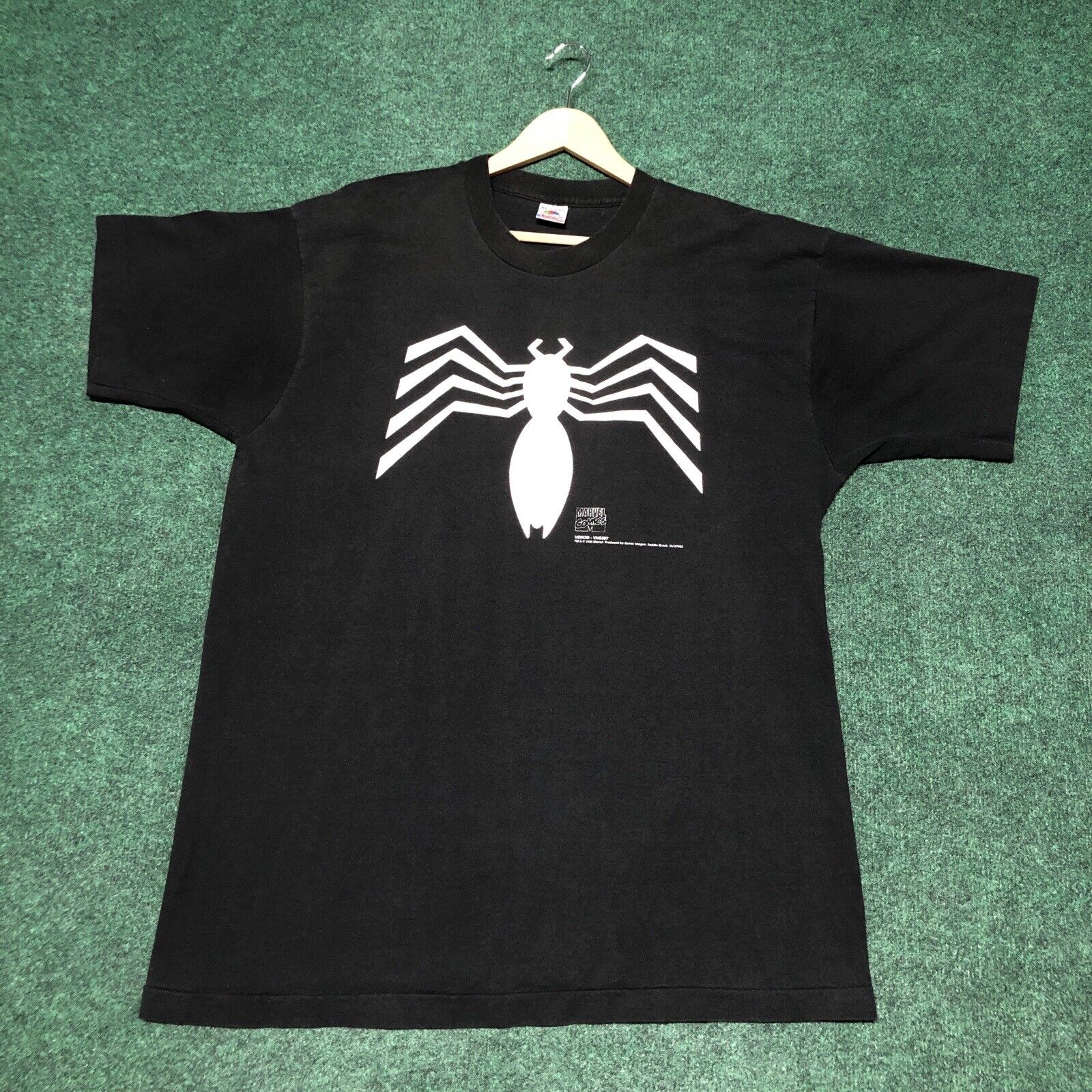 Vintage 1992 Venom Marvel Comics T-Shirt XL Black Single Stitch Rare 90s FOTL