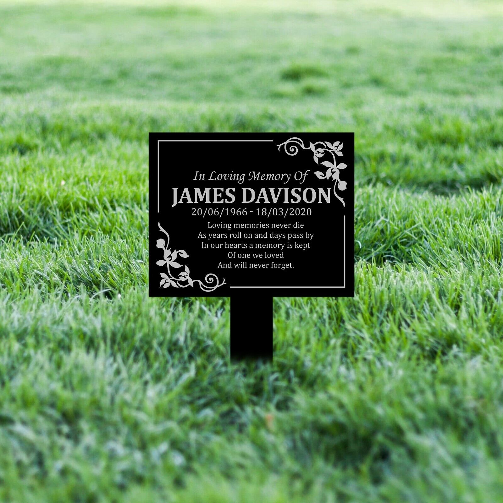 Personalised Memorial Acrylic Plaque Stake Outdoor Indoor Grave Marker