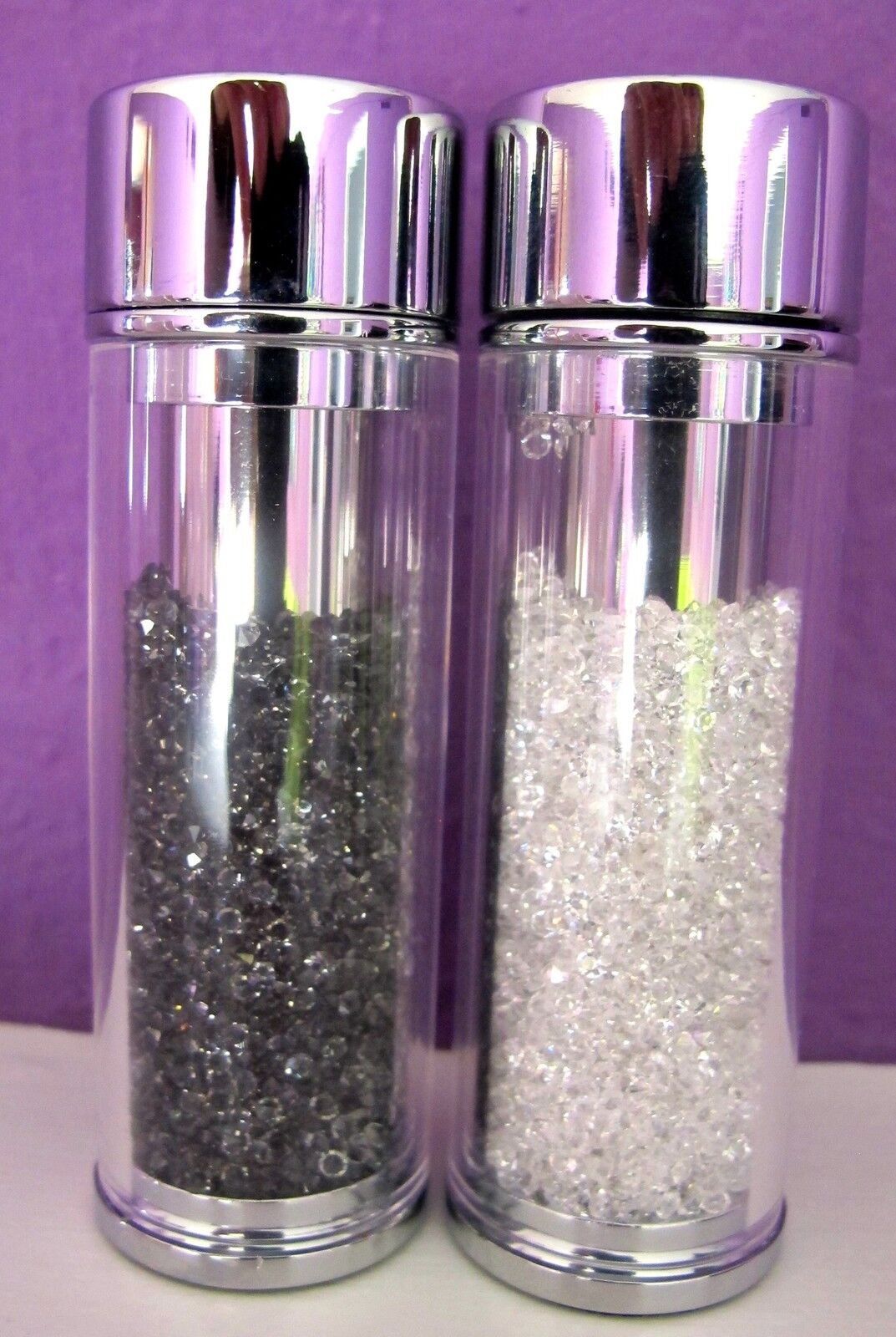Made with Swarovski Crystal Filled SALT & PEPPER SHAKERS Brand New Gorgeous