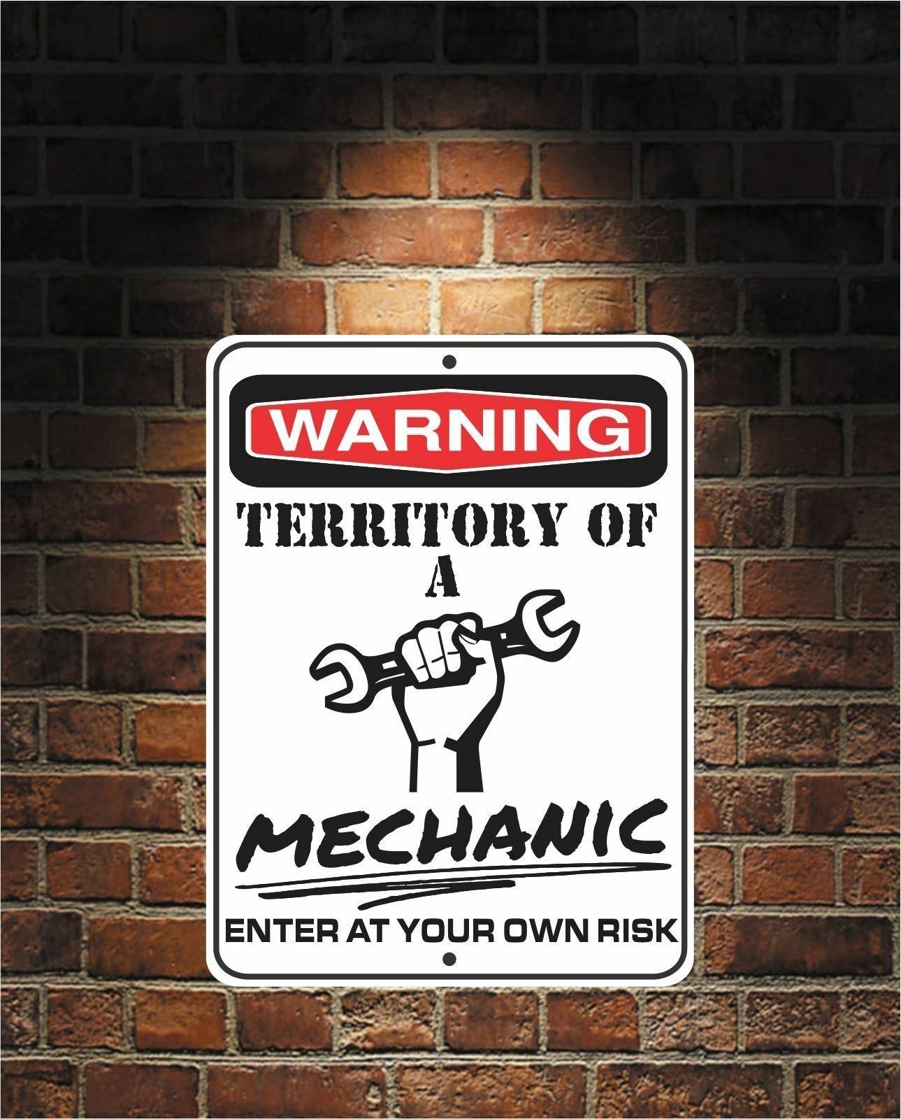 Warning Territory Of a MECHANIC 9x12 Predrilled Aluminum Sign Free US Shipping 