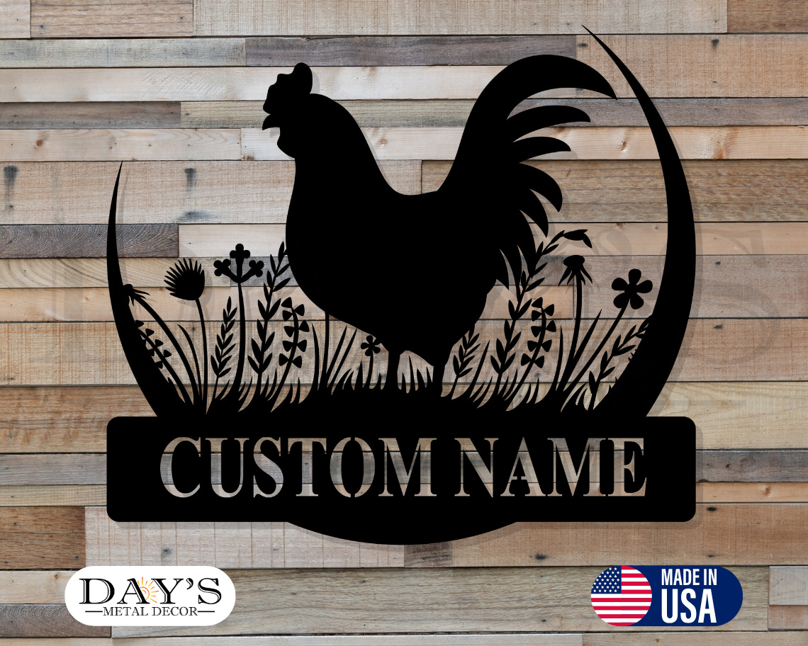 Metal Farm Sign Personalized Farm Metal Sign Rooster Metal Sign Farmhouse Gift